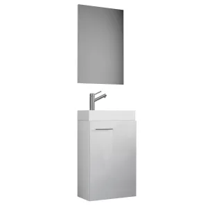 3: 3-delt badeværelsessæt med spejl, hvid