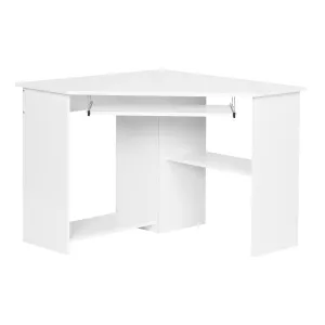 1: Hjørnebord/computerbord/skrivebord i romersk hvid