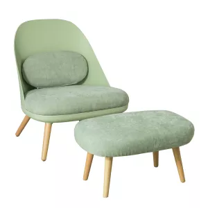 5: Lænestol med skammel i skandinavisk stil, grøn