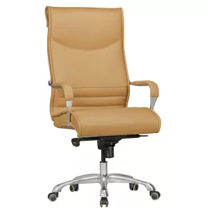 5: Komfortabel XXL kontorstol i kunstlæder, karamelfarvet