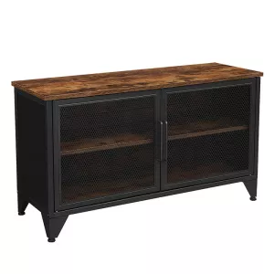 1: TV-møbel / TV-bord / opbevaringsskab / lav kommode i rustikt look, brun
