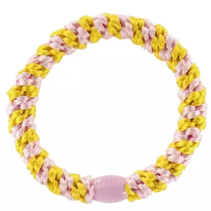 1: Kknekki by Bon Dep hårelastik / elastik - Yellow-Pink Stripe