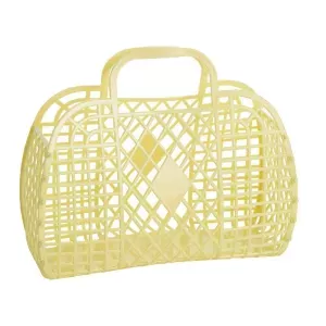 7: Sun Jellies Retro Basket Strandtaske - Large - Yellow