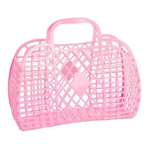 9: Sun Jellies Retro Basket Strandtaske - Large - Bubblegum Pink