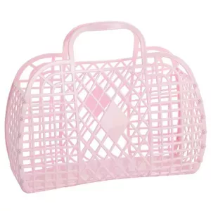 8: Sun Jellies Retro Basket Strandtaske - Large - Pink