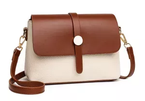 16: Håndtaske hvid-brun
