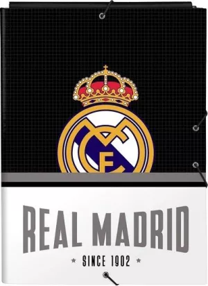 1: A4 Mappe Med Real Madrid Logo - Sort