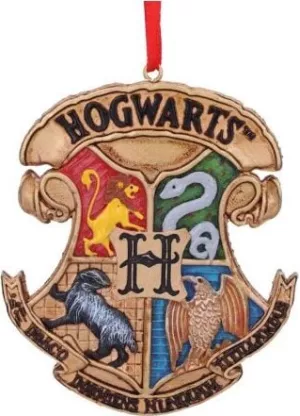 8: Harry Potter Julepynt - Hogwarts Logo - 8 Cm