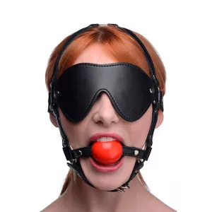 9: Strict - Justerbar Harness med Blindfold og Gagball