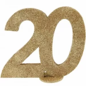 12: Guld glimmer Fødselsdagstal 20 År. 1 Stk.