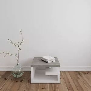 13: Hjørnebord i hvid ask og betonfarve - B:60 cm
