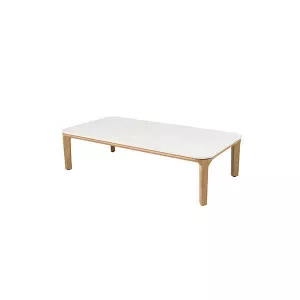 10: Cane-Line Aspect sofabord - 120x60 cm - Teak stel - Bordplade: Tervertin