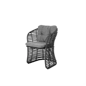 9: Cane-Line Basket havestol - Graphite stel med hyndesæt i mørk grå