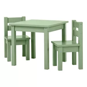 15: Hoppekids MADS Børnesæt - bord og 2 stole - Pale green