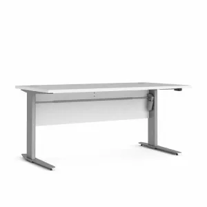 12: Tvilum Prima Komb. skrivebord - 150 cm - Hvid / Grå metal