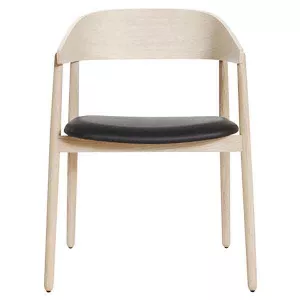 1: Andersen Furniture AC2 spisebordsstol i eg, hvid-pigmenteret mat lak og læder polstring
