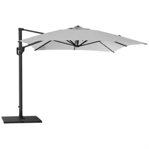 9: Cane-Line Hyde Luxe parasol inkl. fod - 3x4 m. - Aluminium med lysegrå dug