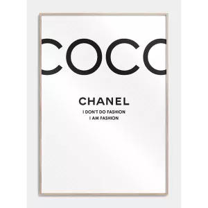 3: Citatplakat Coco Chanel plakat 70x100 cm - Hvid