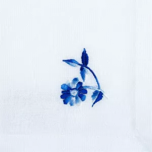 16: Langkilde & Søn stofserviet - Tusindfryd - Blå blomst