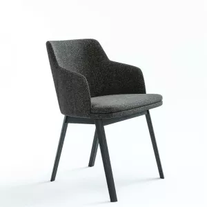 12: Skovby SM65 spisebordsstol med armlæn - Røget eg m. læder