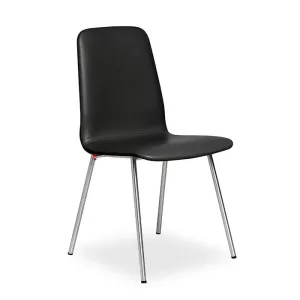 5: Skovby SM93 spisebordsstol m. stålben og læderpolstring