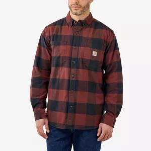 8: CARHARTT Midweight Flannel L/s Plaid Shirt MINERAL RED XL