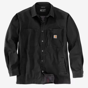 10: CARHARTT Fleece Lined Snap Front Shirt Jac BLACK XXL