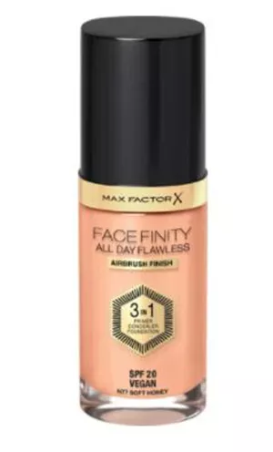 8: Max factor face finity all day flawless 3in1 primer concealer foundation SPF20 77 soft honey 30ml