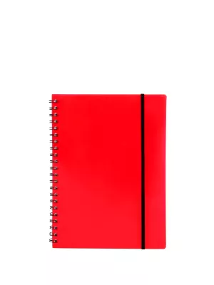3: Notesbog A5 plast med spiralryg rød