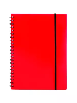 2: Notesbog A4 plast med spiralryg rød