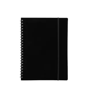 8: Notesbog A5 plast med spiralryg, sort