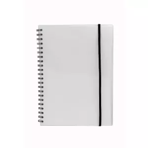 6: Notesbog A4 plast med spiralryg, transparent