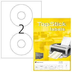 10: Etiketter TopStick CD/DVD Ø117mm (100)