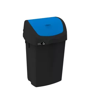 14: NRW Affaldsspand med blåt vippelåg, bæredygtig, 25 L