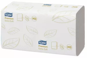13: Papirhåndklæde Tork Extra Soft H3 Prem 2-Lag 3000Stk/kar