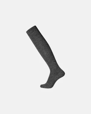 14: "Twin" knæhøje strømper | bomuld/uld | mørk grå