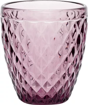 1: Fyrfadsglas med mønster by Hübsch (Ø: 9 cm. H: 10 cm., Lilla)