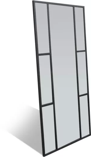 1: Spejl, Factoria by OBUZI (H: 200 cm. B: 100 cm. L: 2.5 cm., Sort)