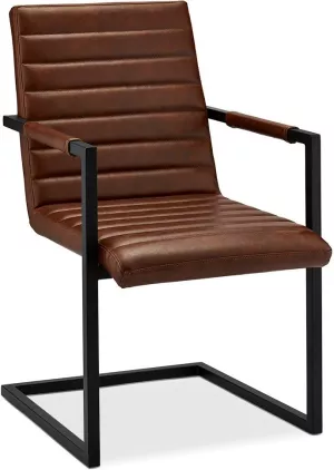 8: Prior, Spisebordsstol med armlæn, PU-læder by Raymond & Hallmark (H: 93 cm. B: 53 cm. L: 66 cm., Brun)