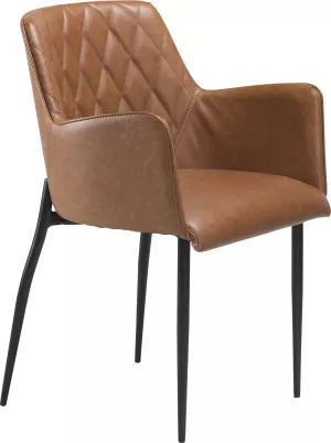 4: Rombo, Spisebordsstol med armlæn, Kunstlæder by DAN-FORM Denmark (H: 80 cm. B: 56 cm., Brun/Sort)