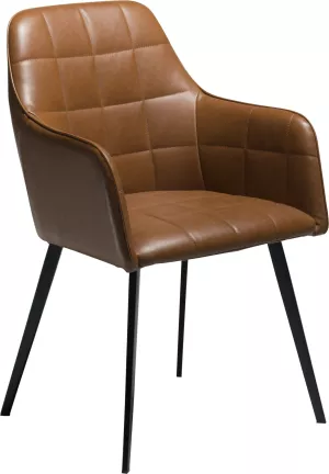 3: Embrace, Spisebordsstol med armlæn, Kunstlæder by DAN-FORM Denmark (H: 84 cm. B: 55 cm., Brun/Sort)