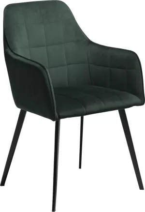 2: Embrace, Spisebordsstol med armlæn, Fløjl by DAN-FORM Denmark (H: 84 cm. B: 55 cm., Grøn/Sort)