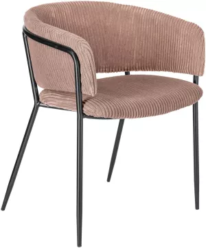 6: Runnie, Spisebordsstol med armlæn, Fløjl by LaForma (H: 73 cm. B: 58 cm. L: 54 cm., Lyserød)