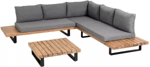 4: Zalika, Udendørs sofasæt by LaForma (H: 78 cm. B: 255 cm. L: 255 cm., Grå/Natur)