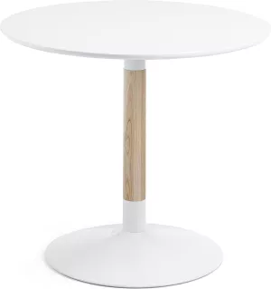 2: Trick, Spisebord, nordisk, moderne by LaForma (H: 75 cm. B: 90 cm. L: 90 cm., Hvid/Natur)