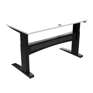 2: Elektrisk hæve-/sænkebord, 160x80 cm by ConSet (H: 650 cm. B: 160 cm. L: 80 cm., Hvid/Sort)