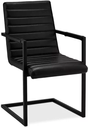9: Prior, Spisebordsstol med armlæn, PU-læder by Raymond & Hallmark (H: 93 cm. B: 53 cm. L: 66 cm., Sort)
