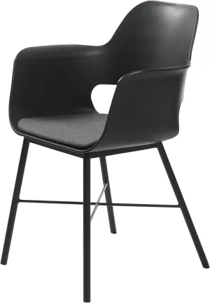 7: Whistler, Spisebordsstol med armlæn by Unique Furniture (H: 83 cm. x B: 59 cm. x L: 57 cm., Sort)