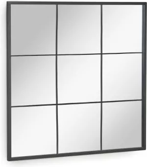 3: Ulrica, Dekorativt spejl, metal by LaForma (H: 80.5 cm. B: 80 cm. L: 2 cm., Sort)