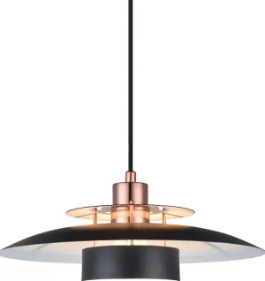 10: Sørup, Pendel lampe, E27, 60W by Halo Design (D: 40 cm. x H: 27 cm., Sort/Kobber)